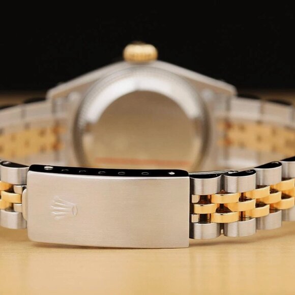 ROLEX LADIES DATEJUST FACTORY JUBILEE DIAMOND DIAL 18K WATCH main image 4